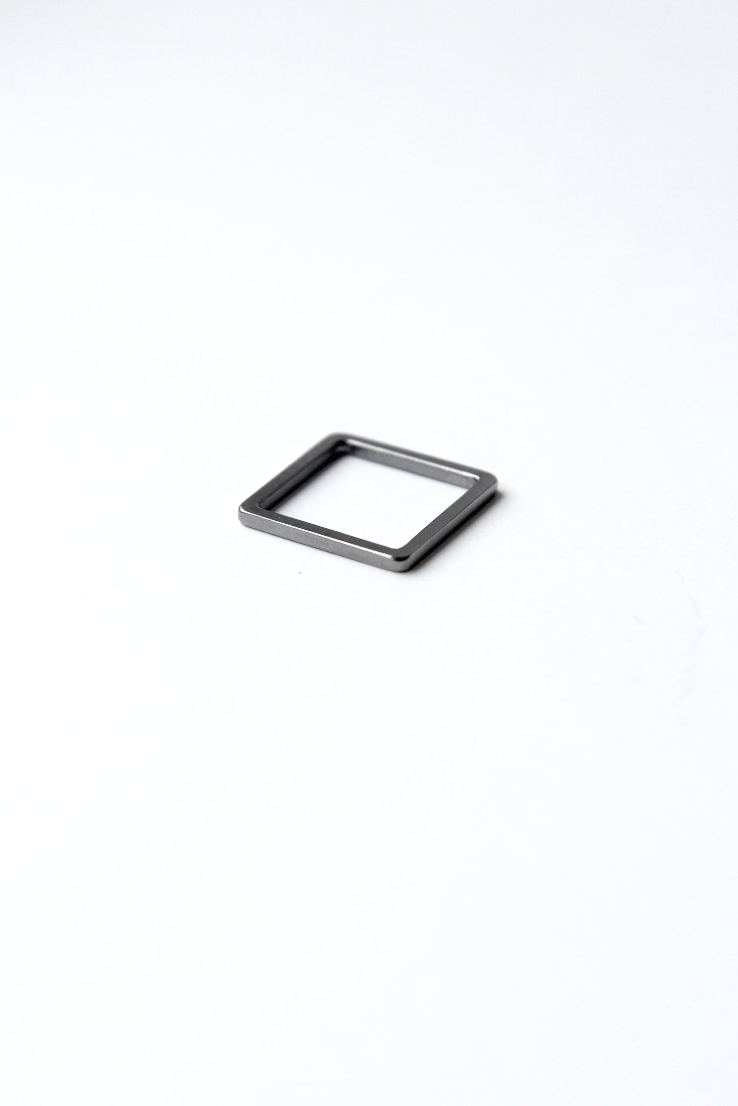 Fine Black Silver Square Ring