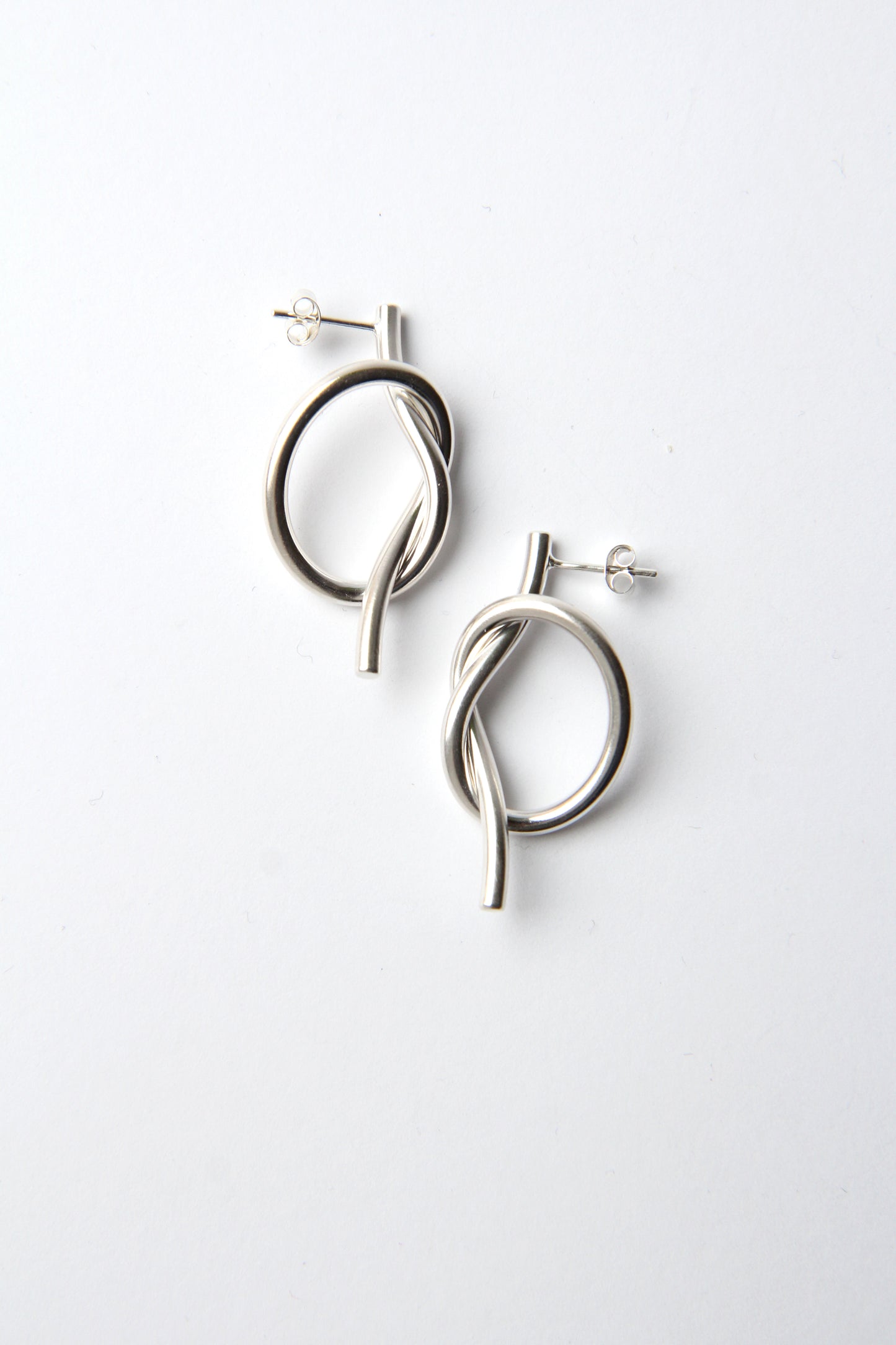 Silver Knot Earrings - large