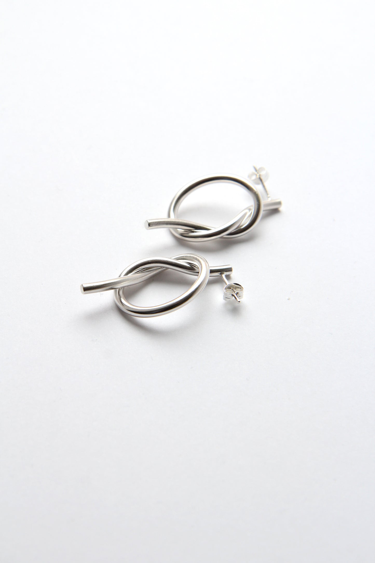 Silver Knot Earrings - large