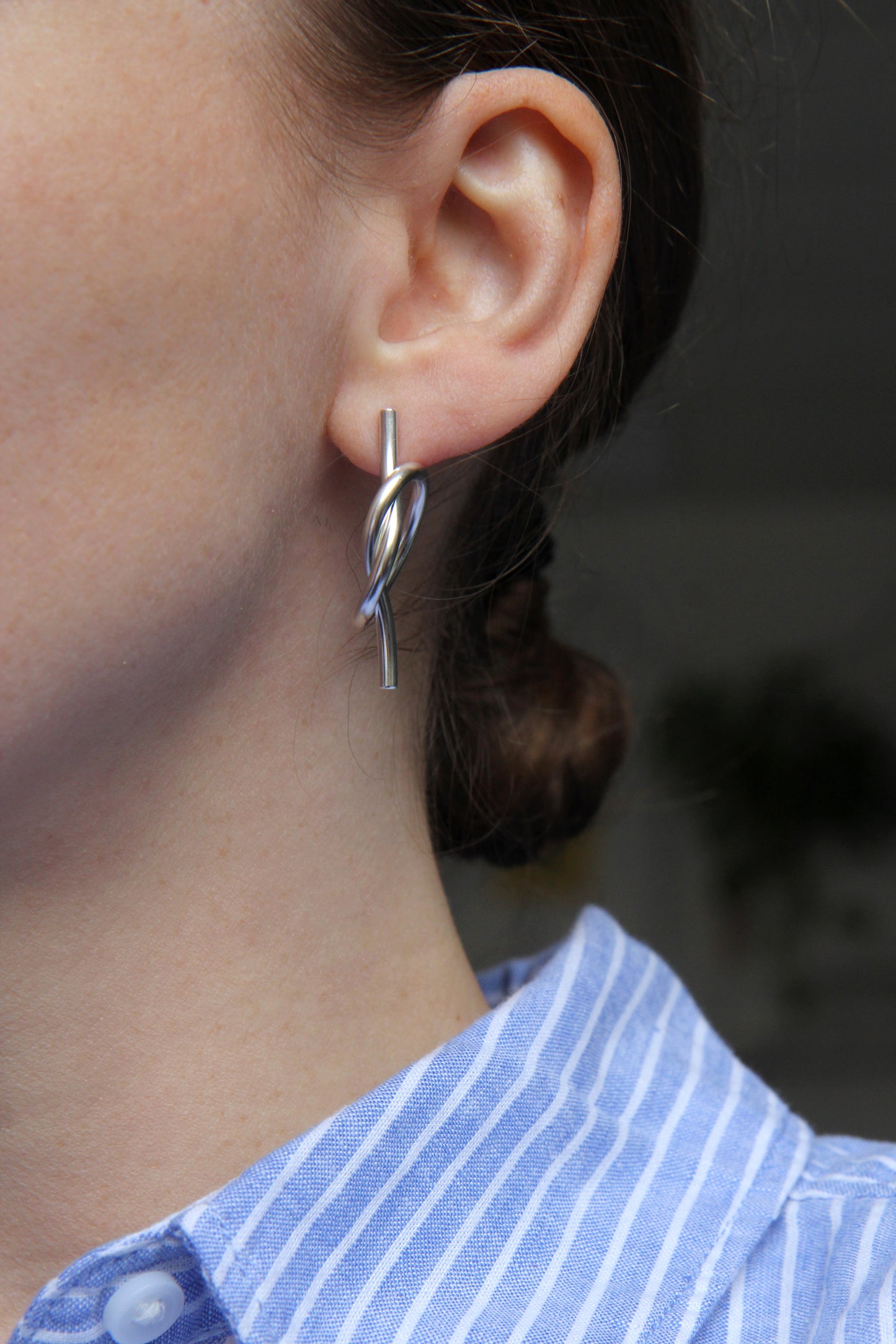 Silver Knot Earrings - large