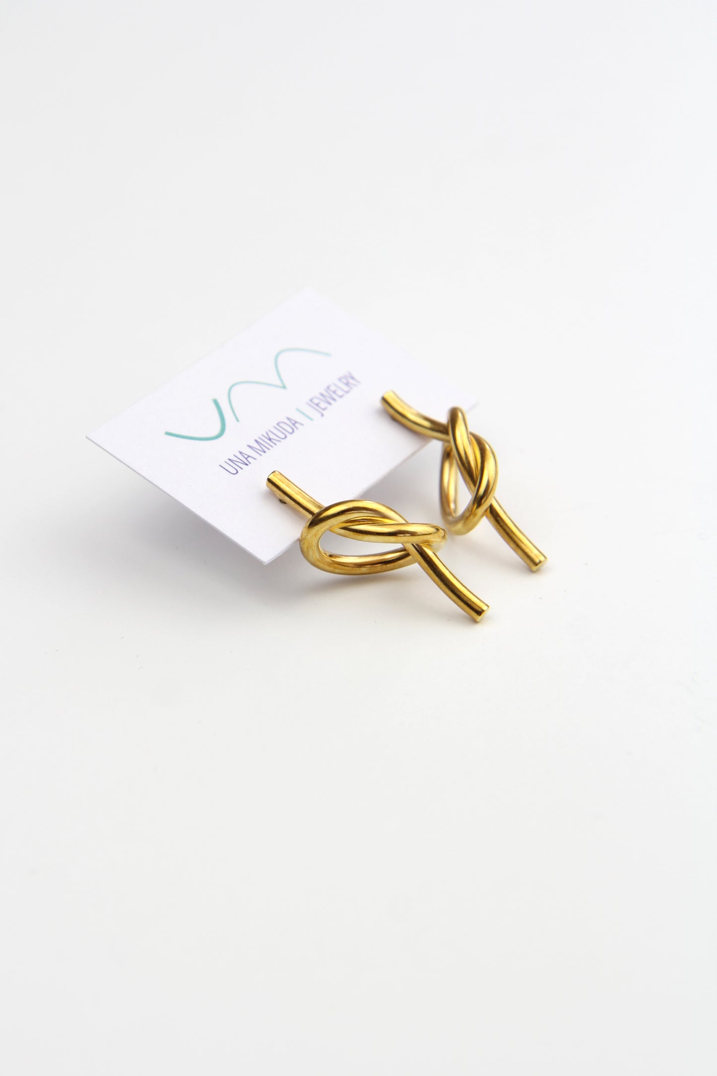 Gold-plated Silver Knot Earrings - medium