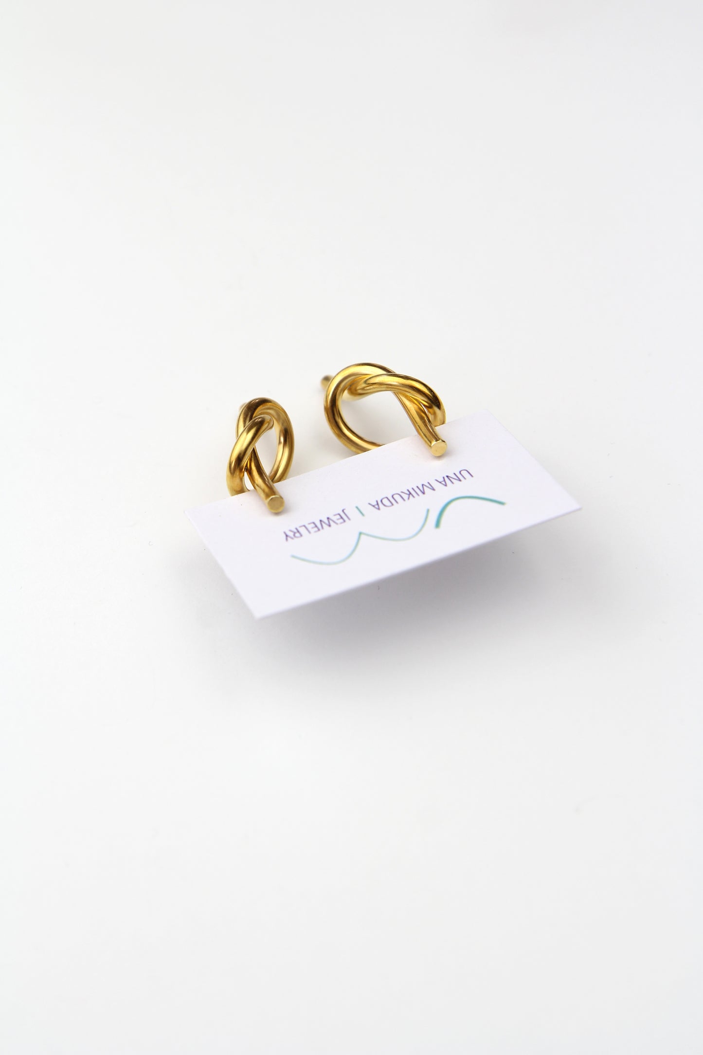 Gold-plated Silver Knot Earrings - medium