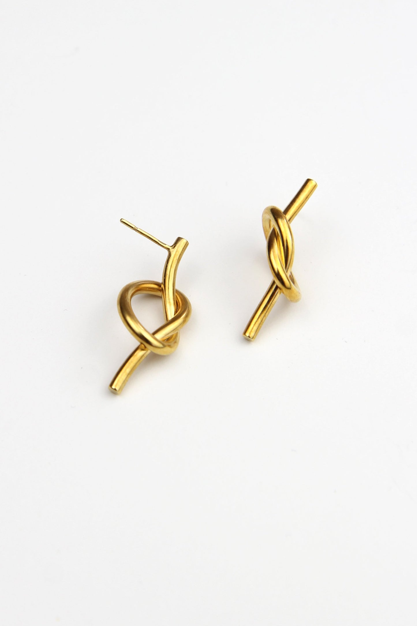 Gold-plated Silver Knot Earrings - medium