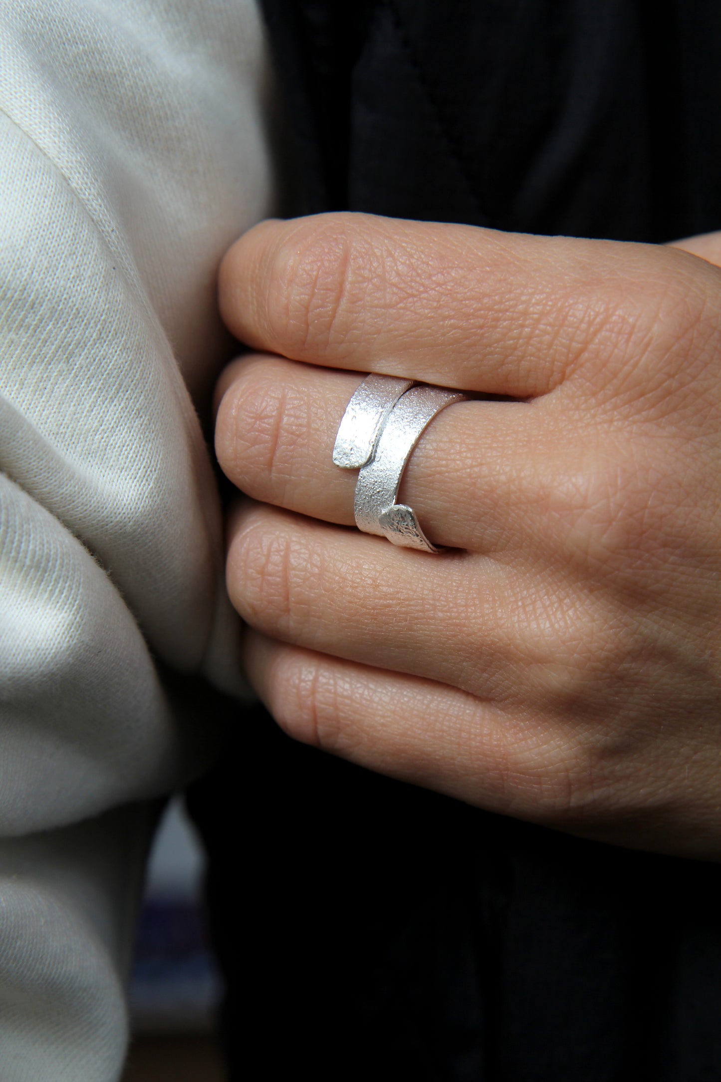 Silver Narrow Ribbon Ring