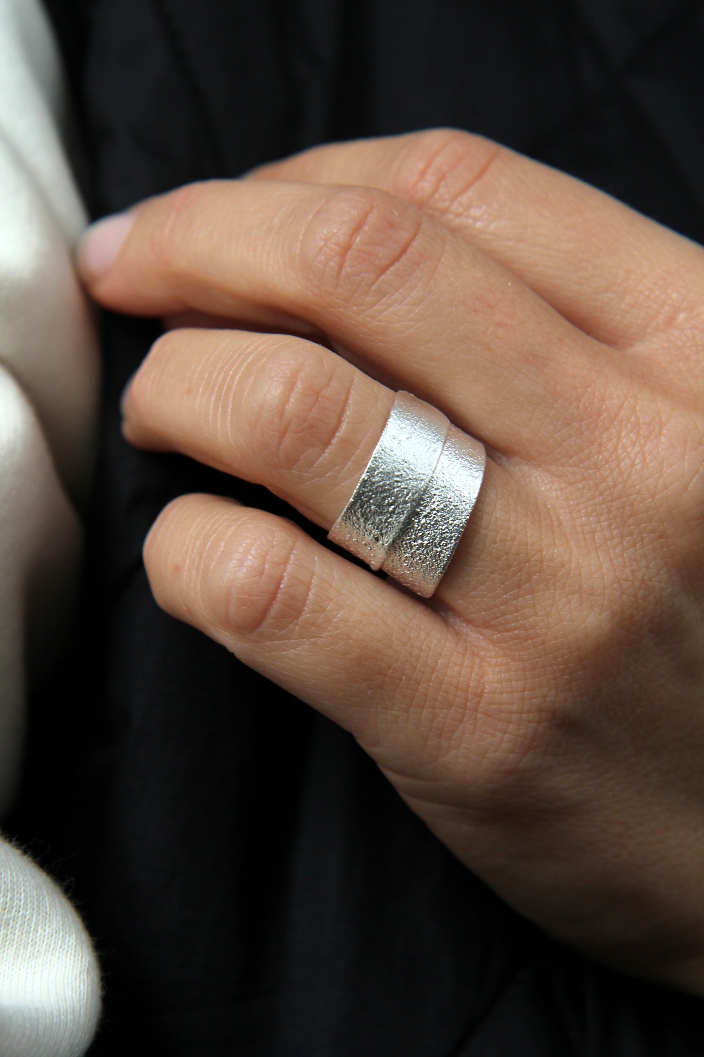 Silver Wide Ribbon Ring
