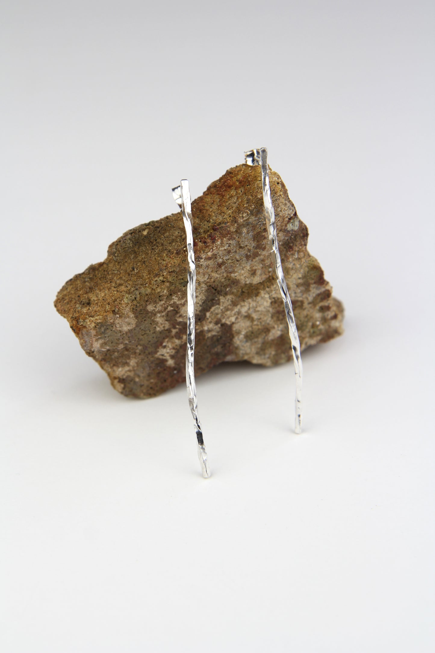 Sleek Line Silver Earrings