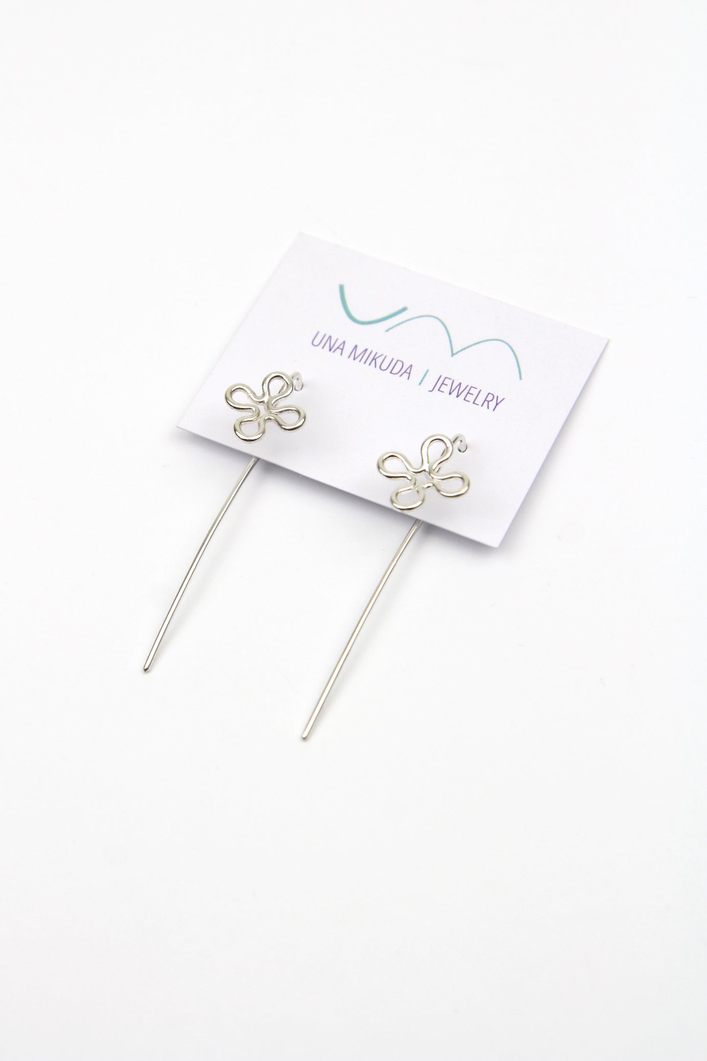 Silver Clover Hook Earrings - mini
