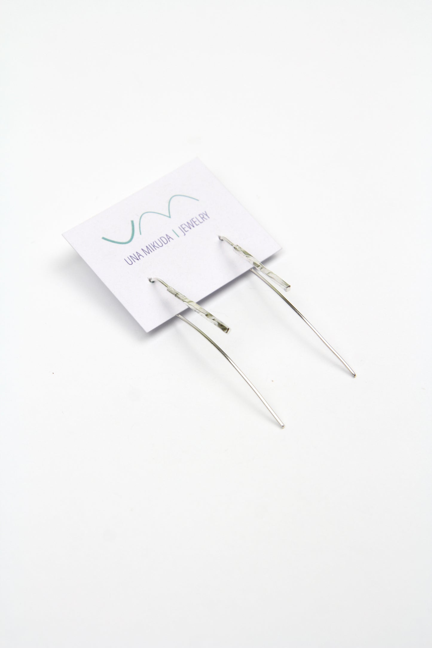Sleek Line Silver Hook Earrings