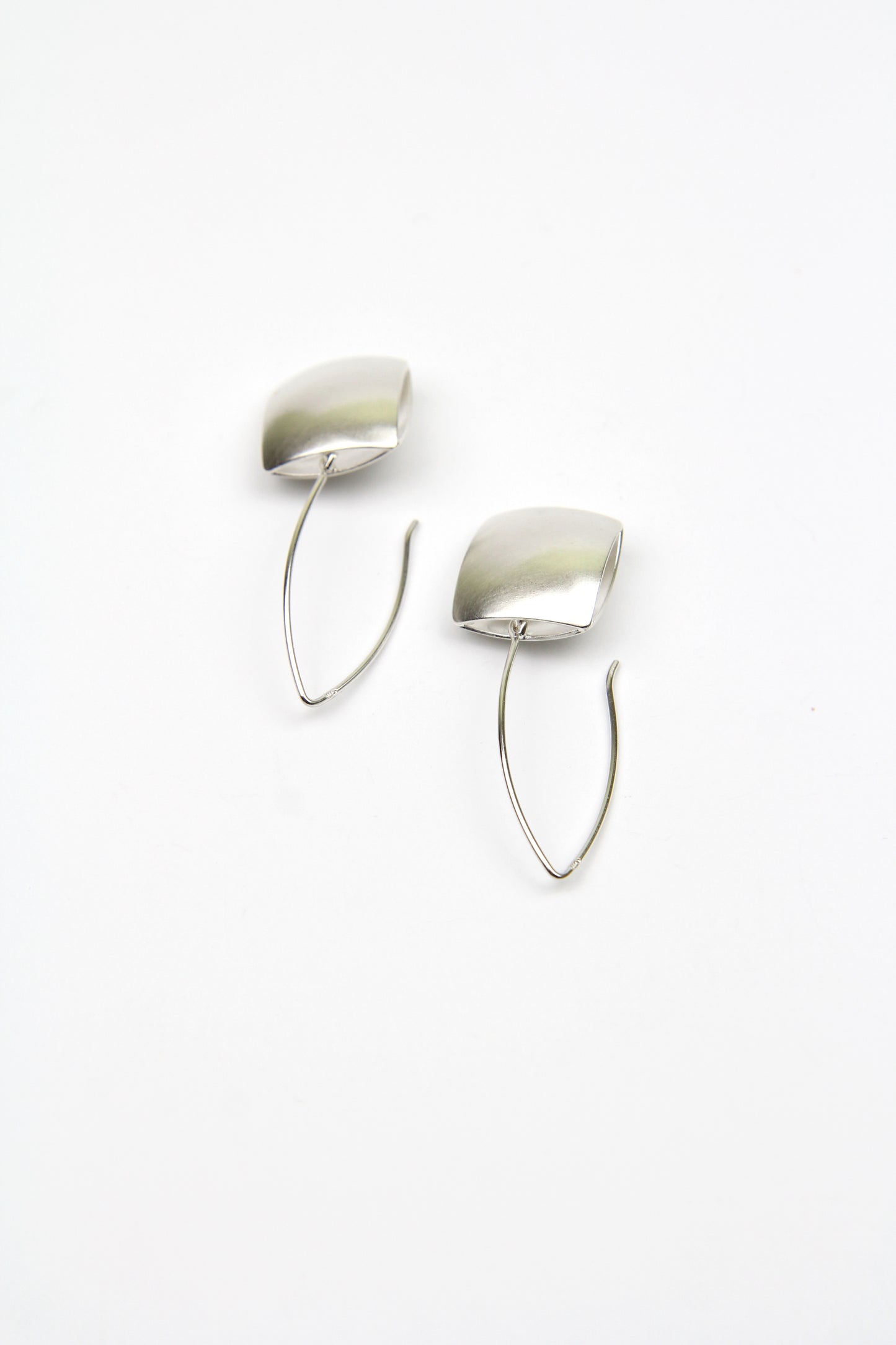 Silver Pillow Dangle Earrings