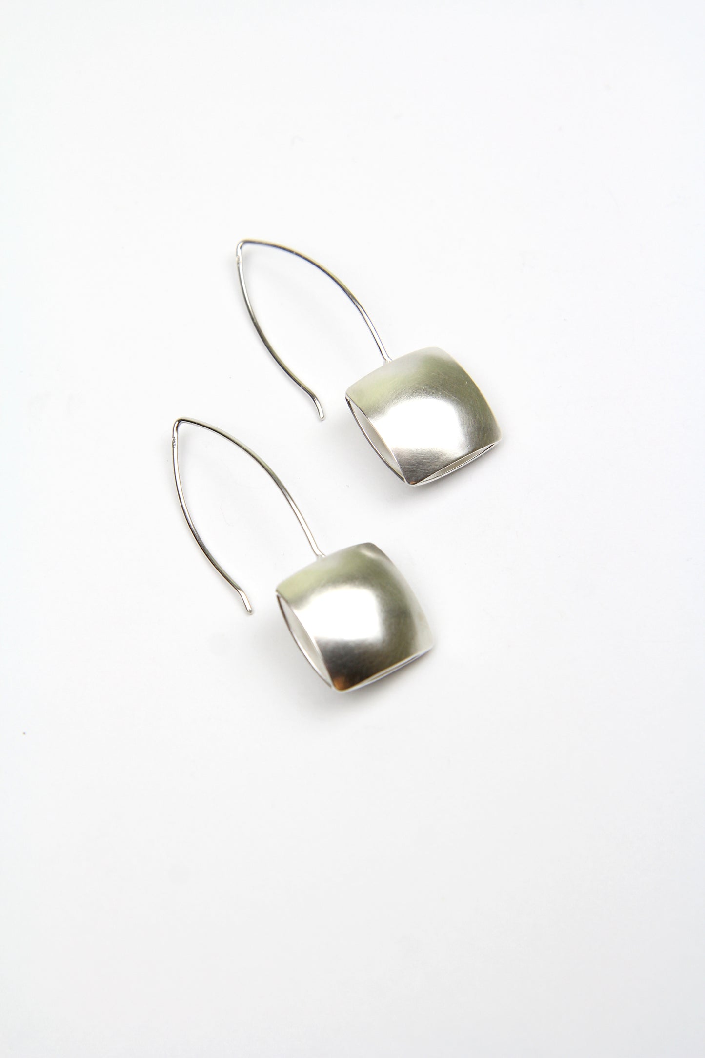 Silver Pillow Dangle Earrings