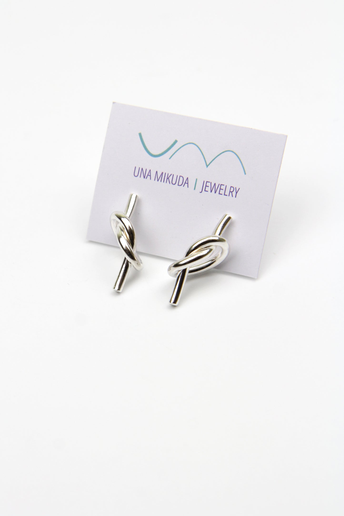 Silver Knot Earrings - medium