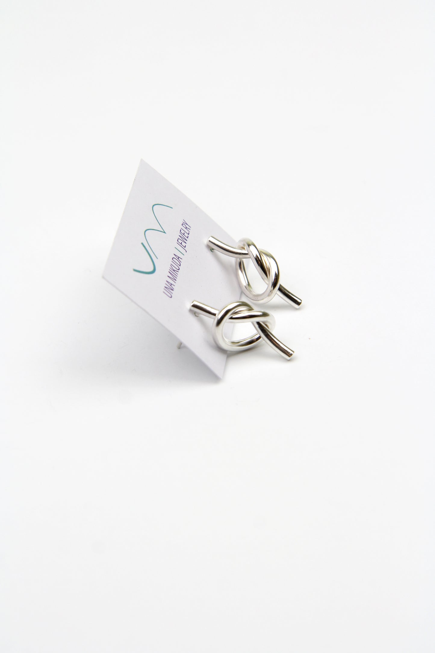 Silver Knot Earrings - medium