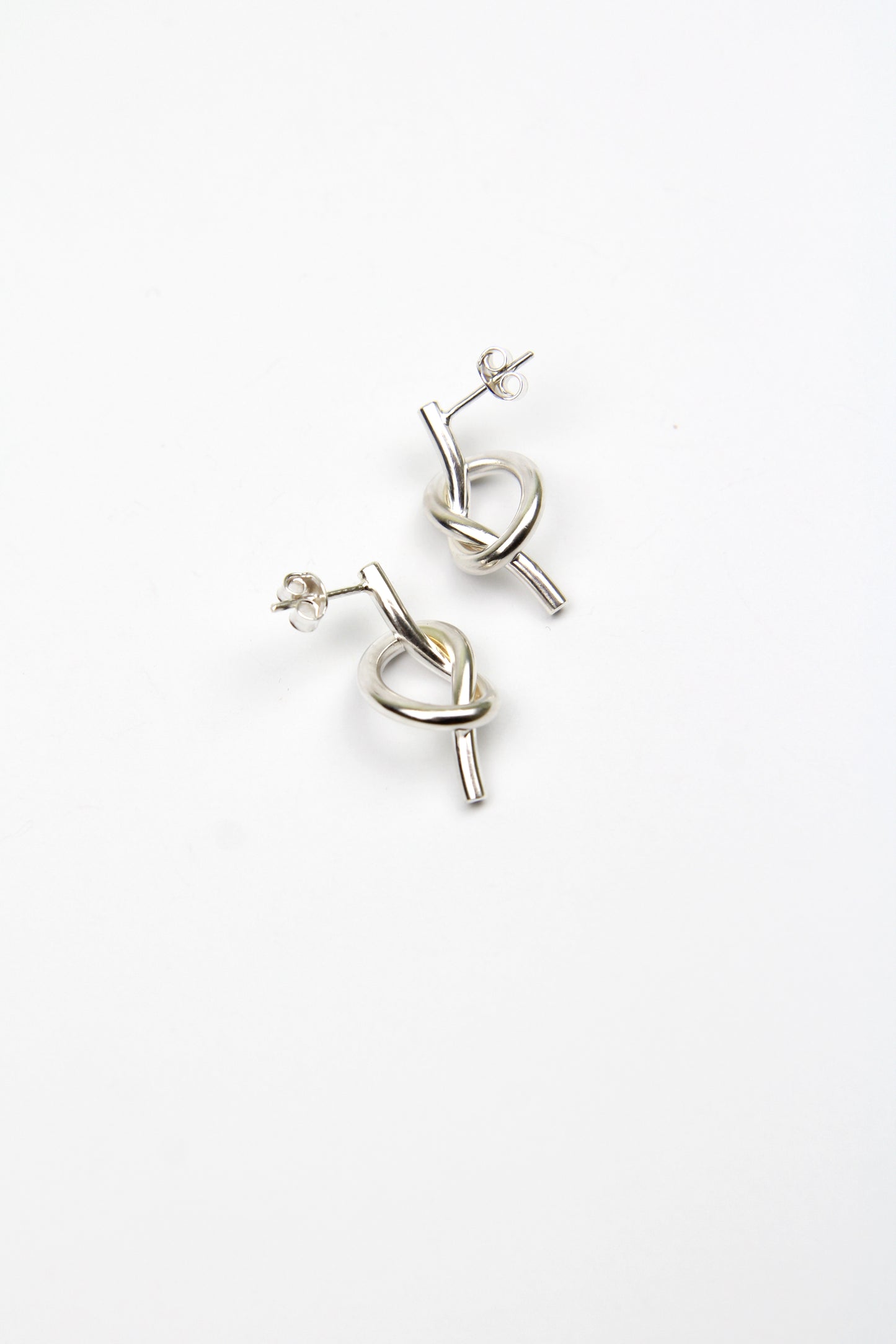 Silver Knot Earrings - medium