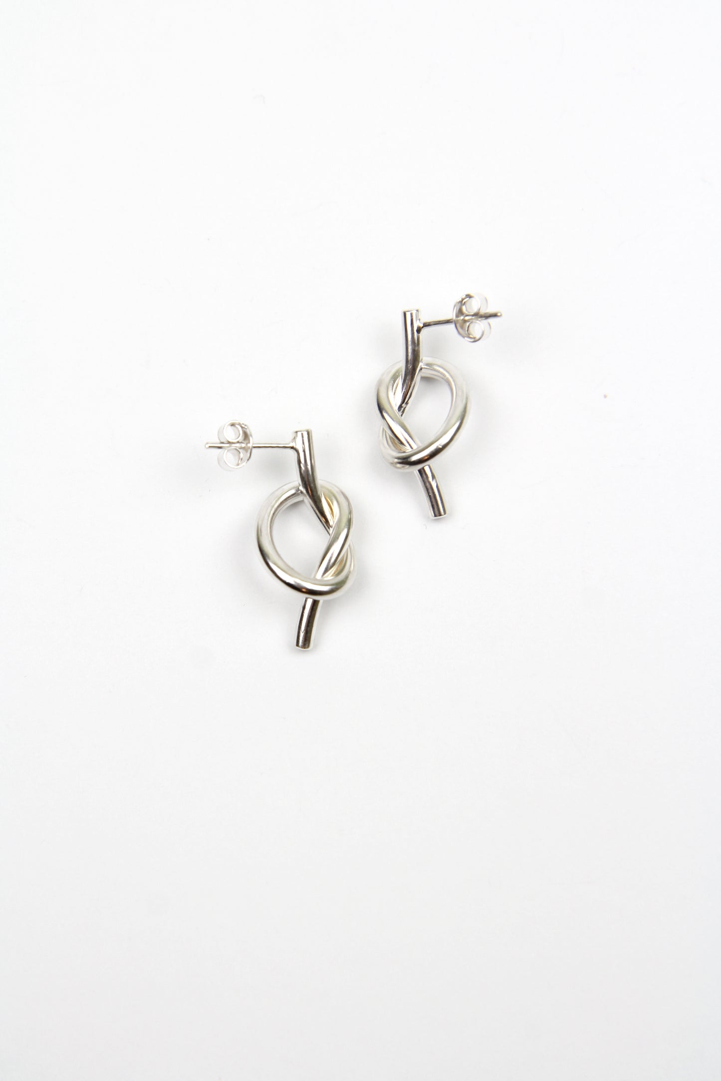 Silver Knot Earrings - medium