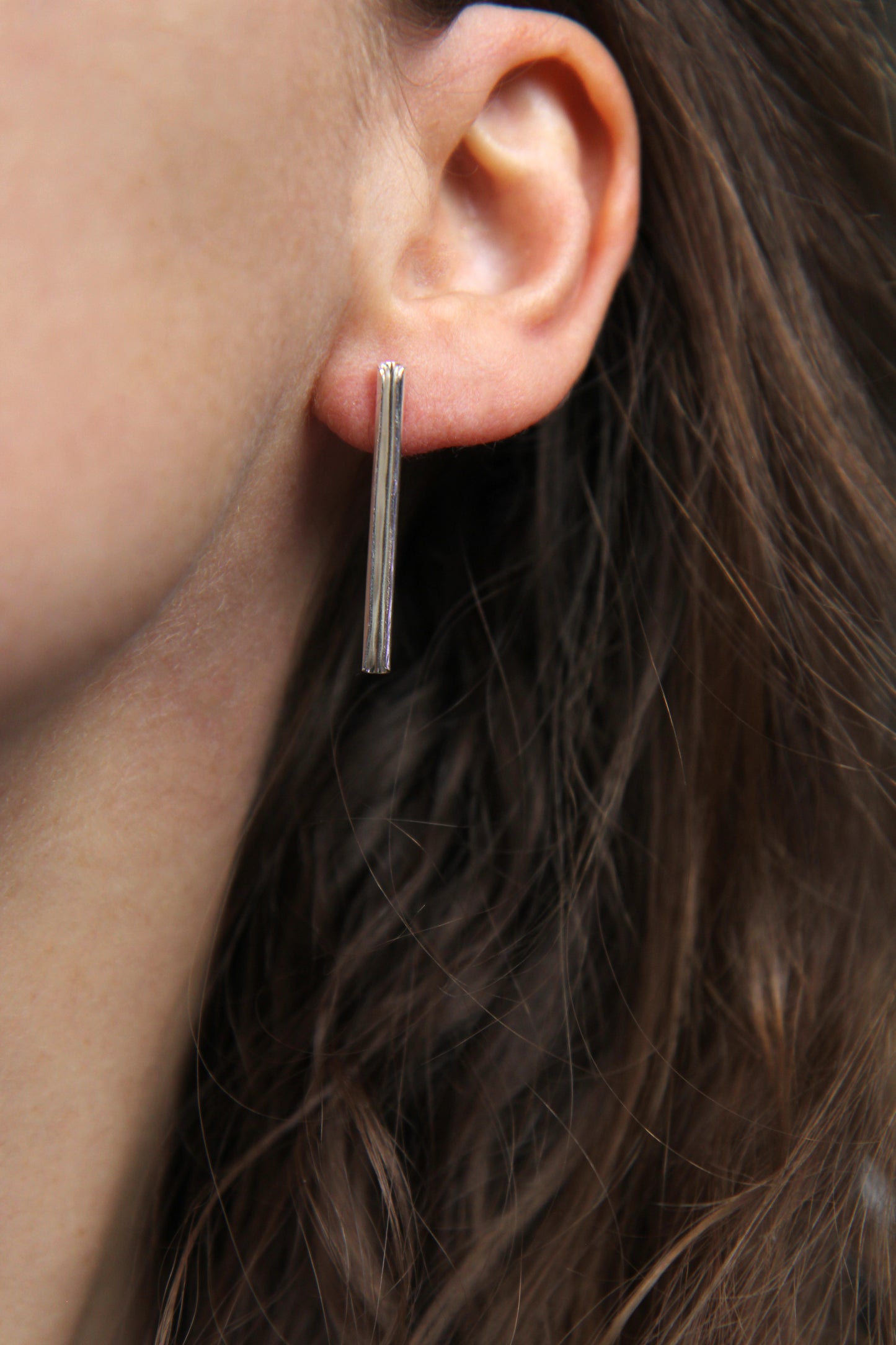 Fine Silver Tube Earrings