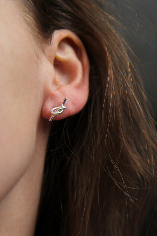 Silver Knot Earrings - mini