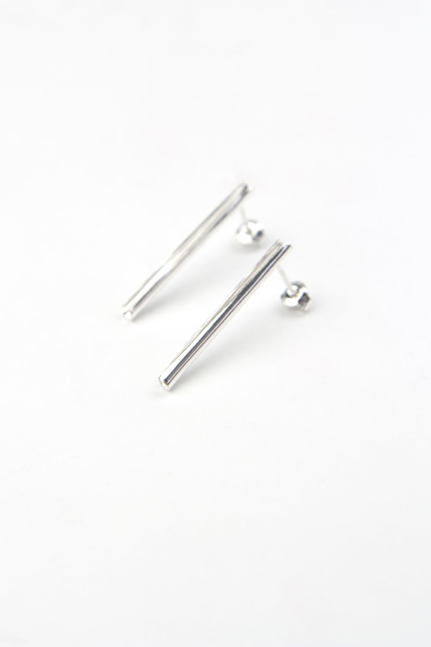 Fine Silver Tube Earrings