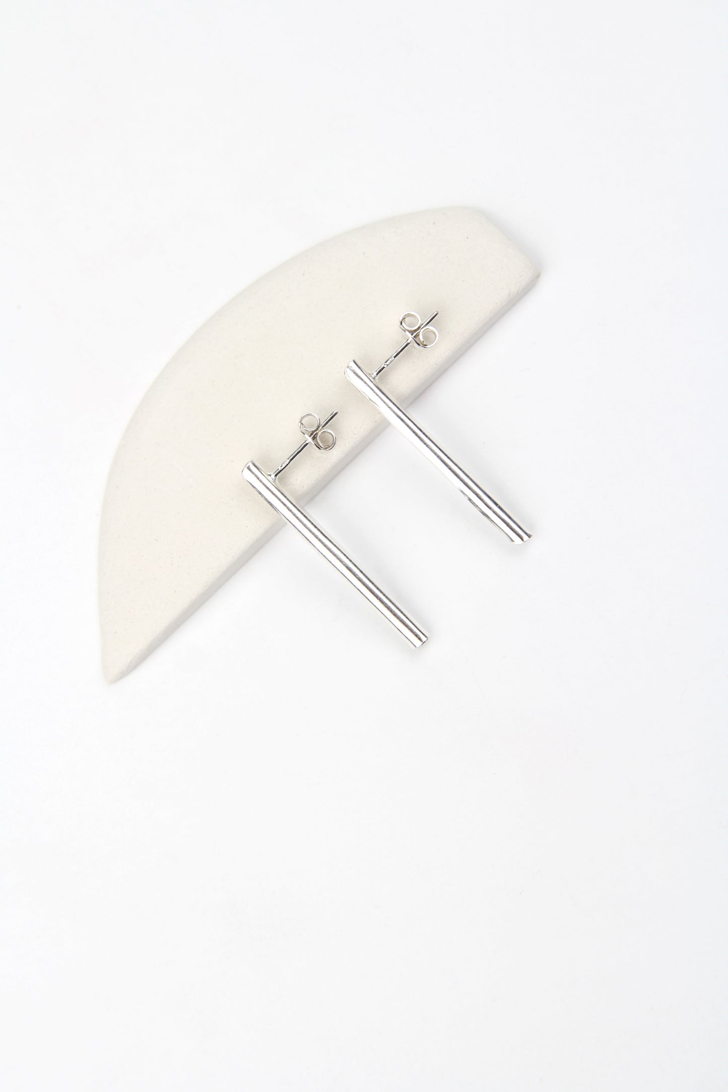 Fine Silver Tube Earrings