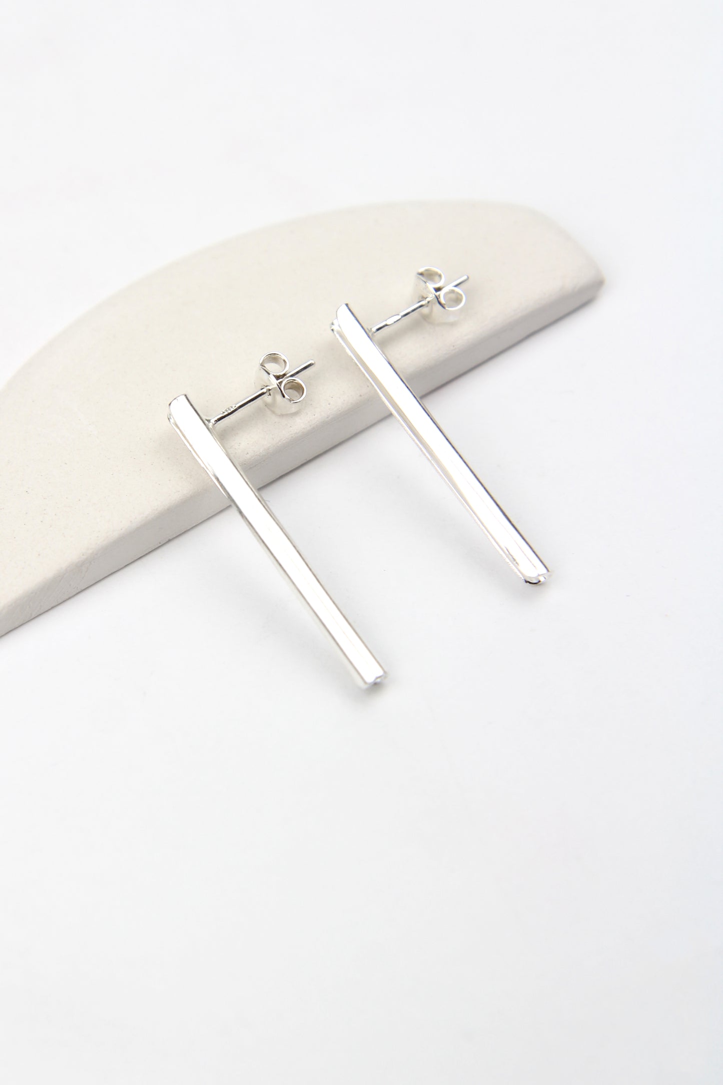 Fine Silver Tube Earrings