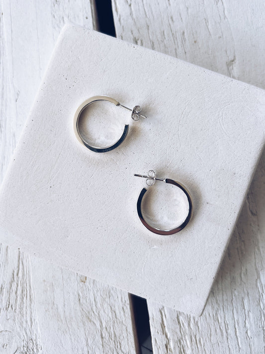 Silver Hoop Earrings - Small