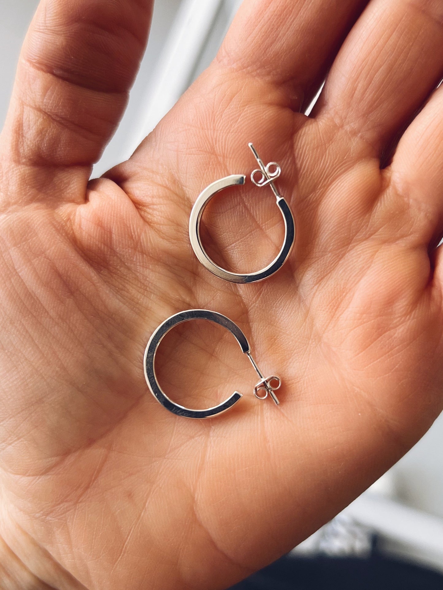 Silver Hoop Earrings - Small