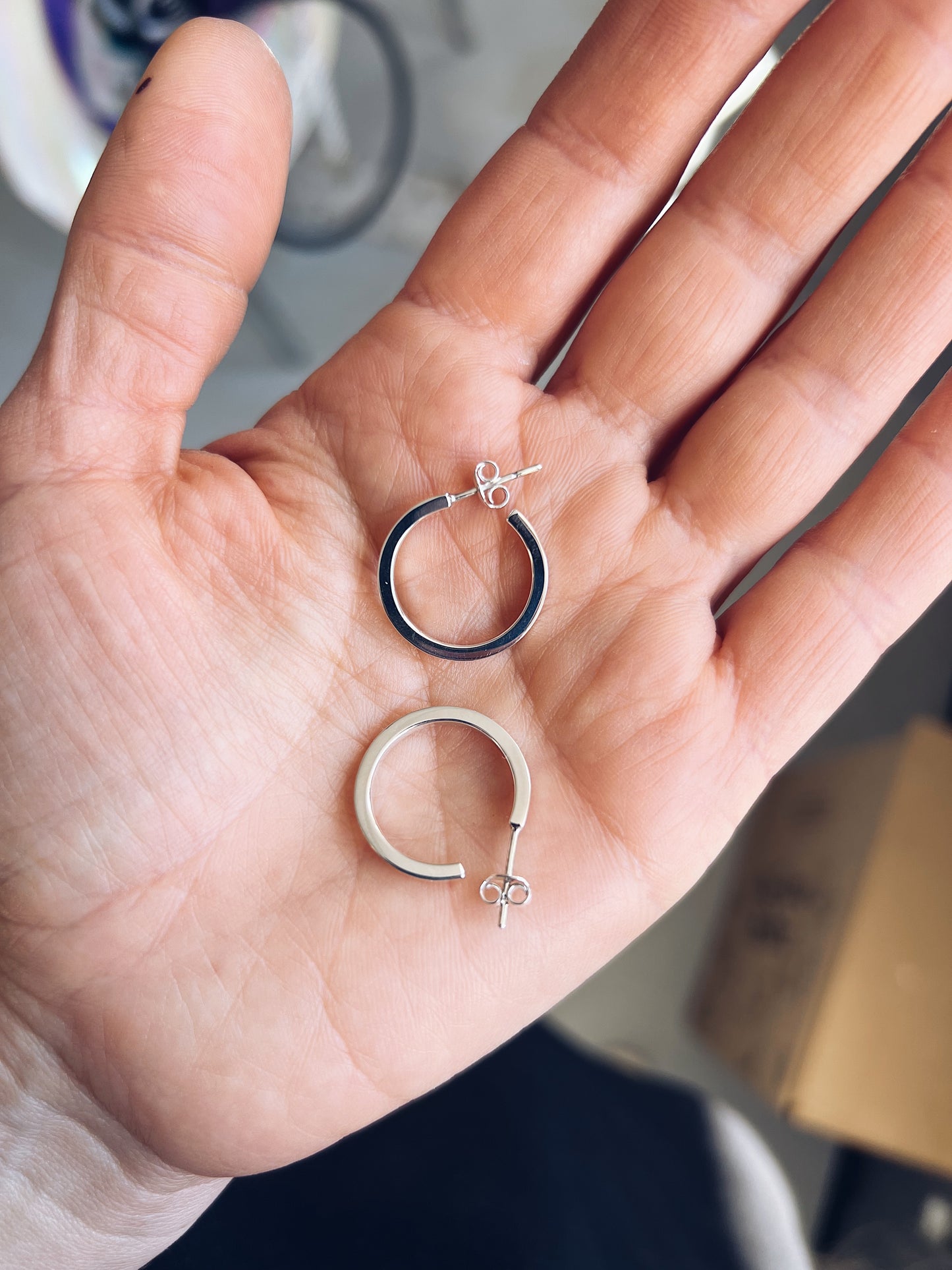 Silver Hoop Earrings - Small