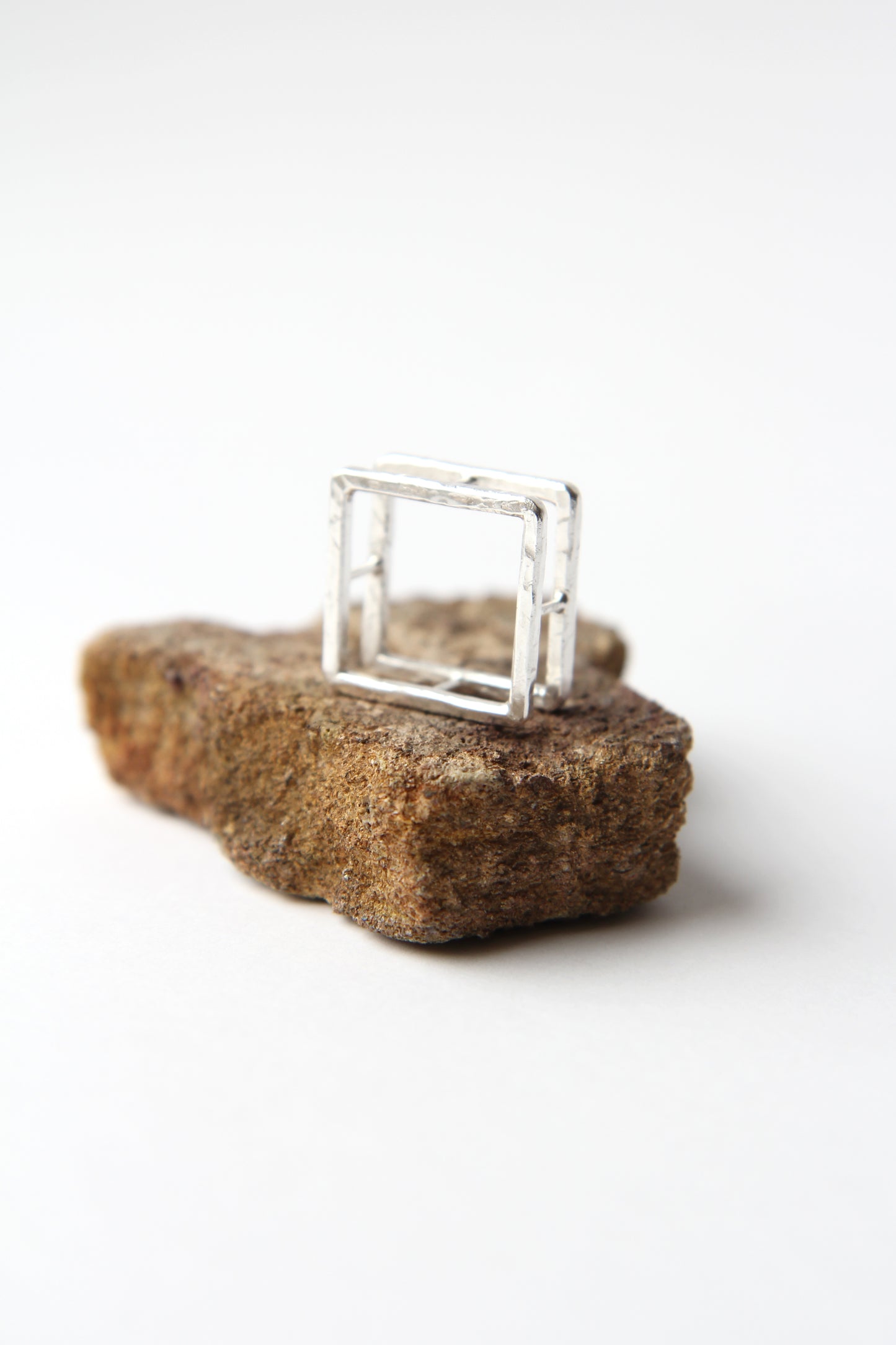 NEW! ✨ Double Square Hammered Silver Ring
