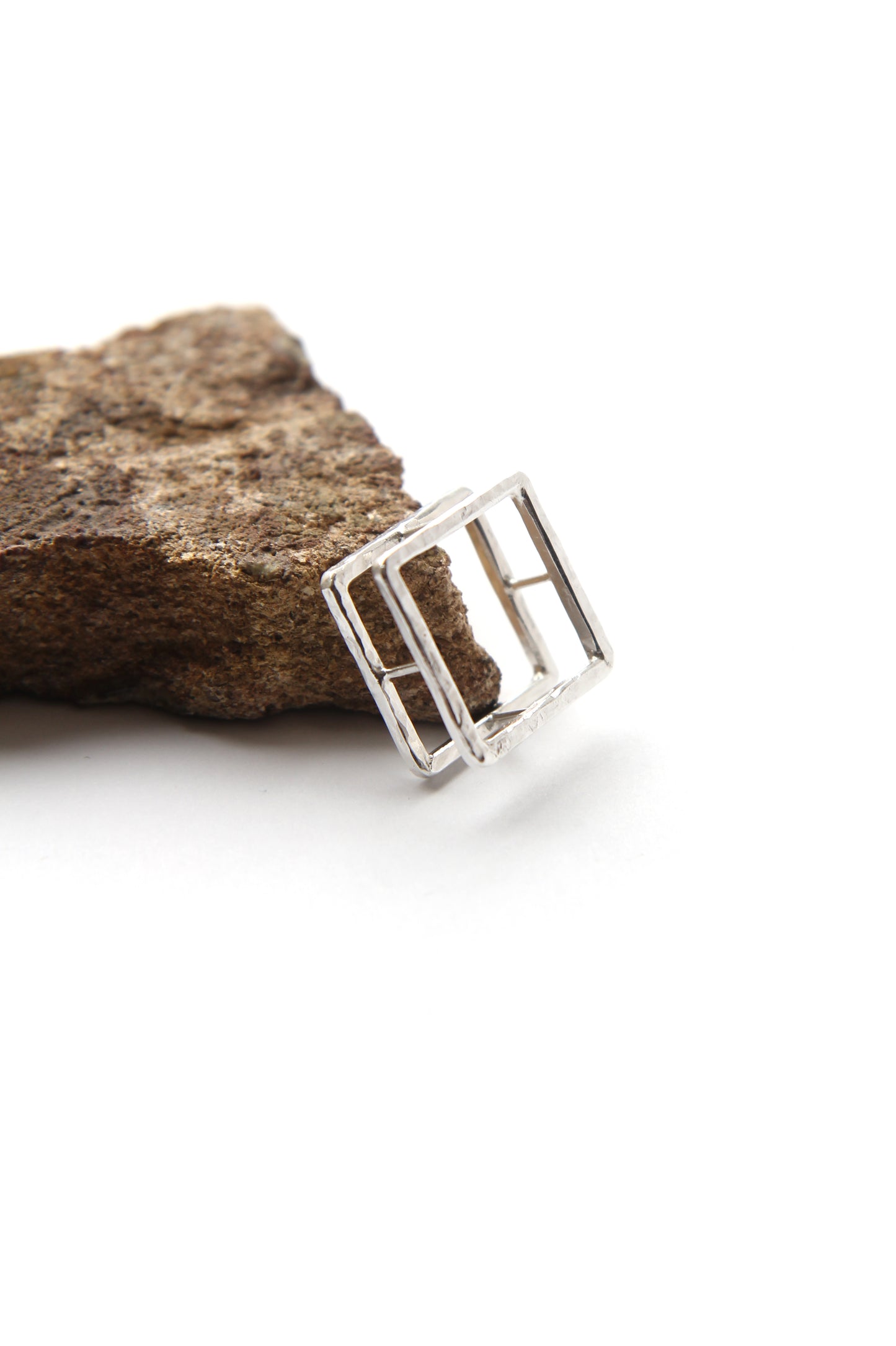 NEW! ✨ Double Square Hammered Silver Ring