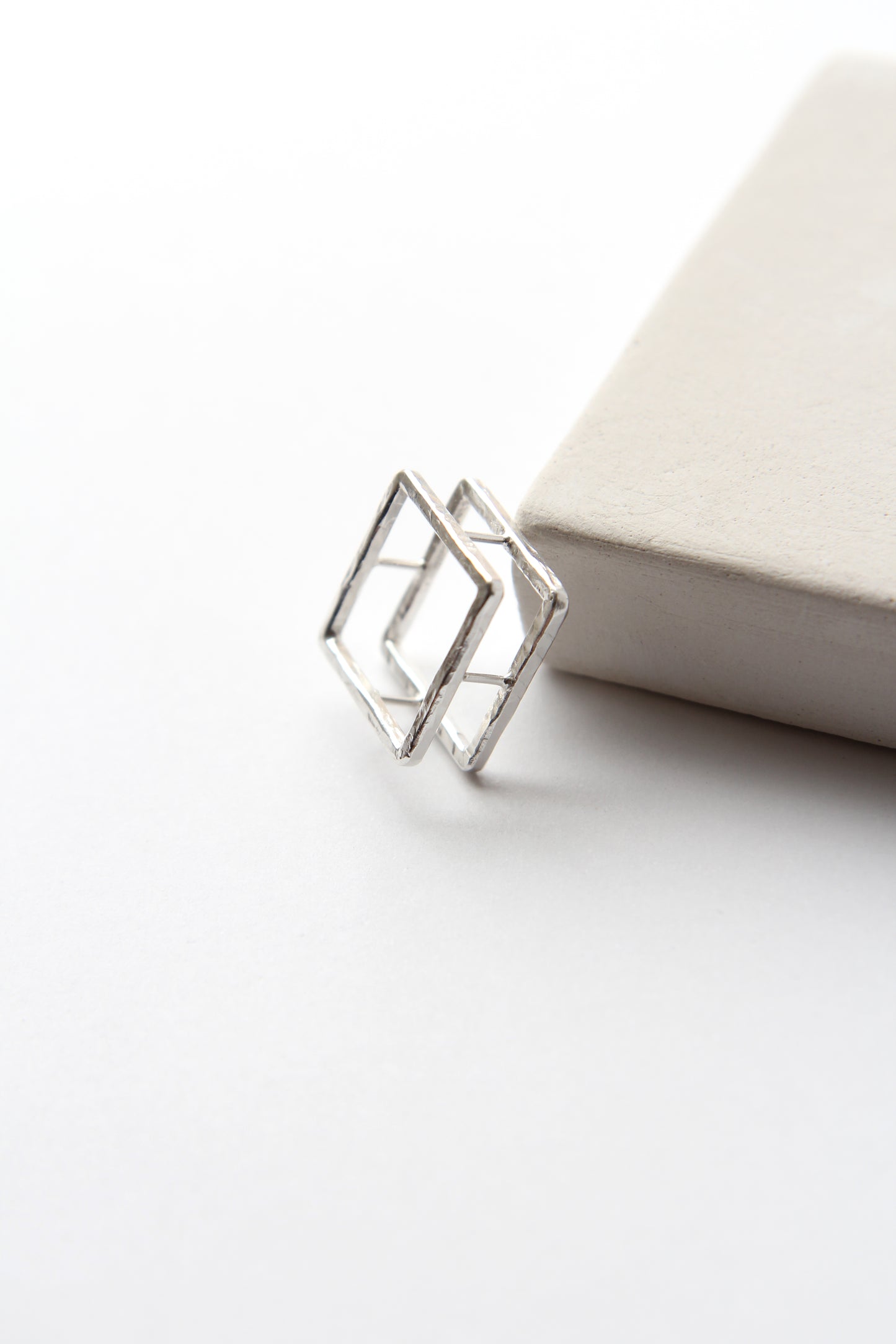 NEW! ✨ Double Square Hammered Silver Ring