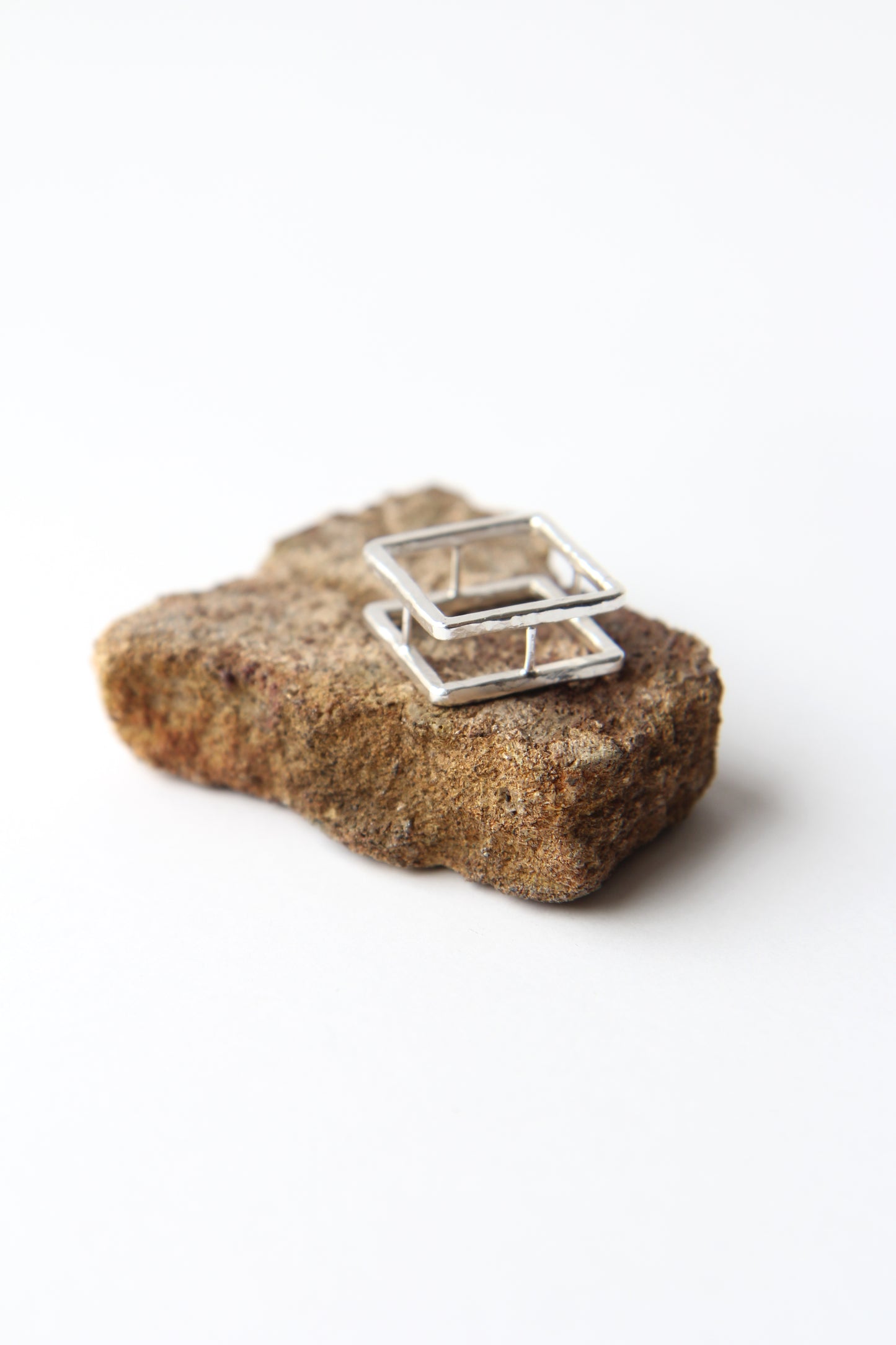 NEW! ✨ Double Square Hammered Silver Ring