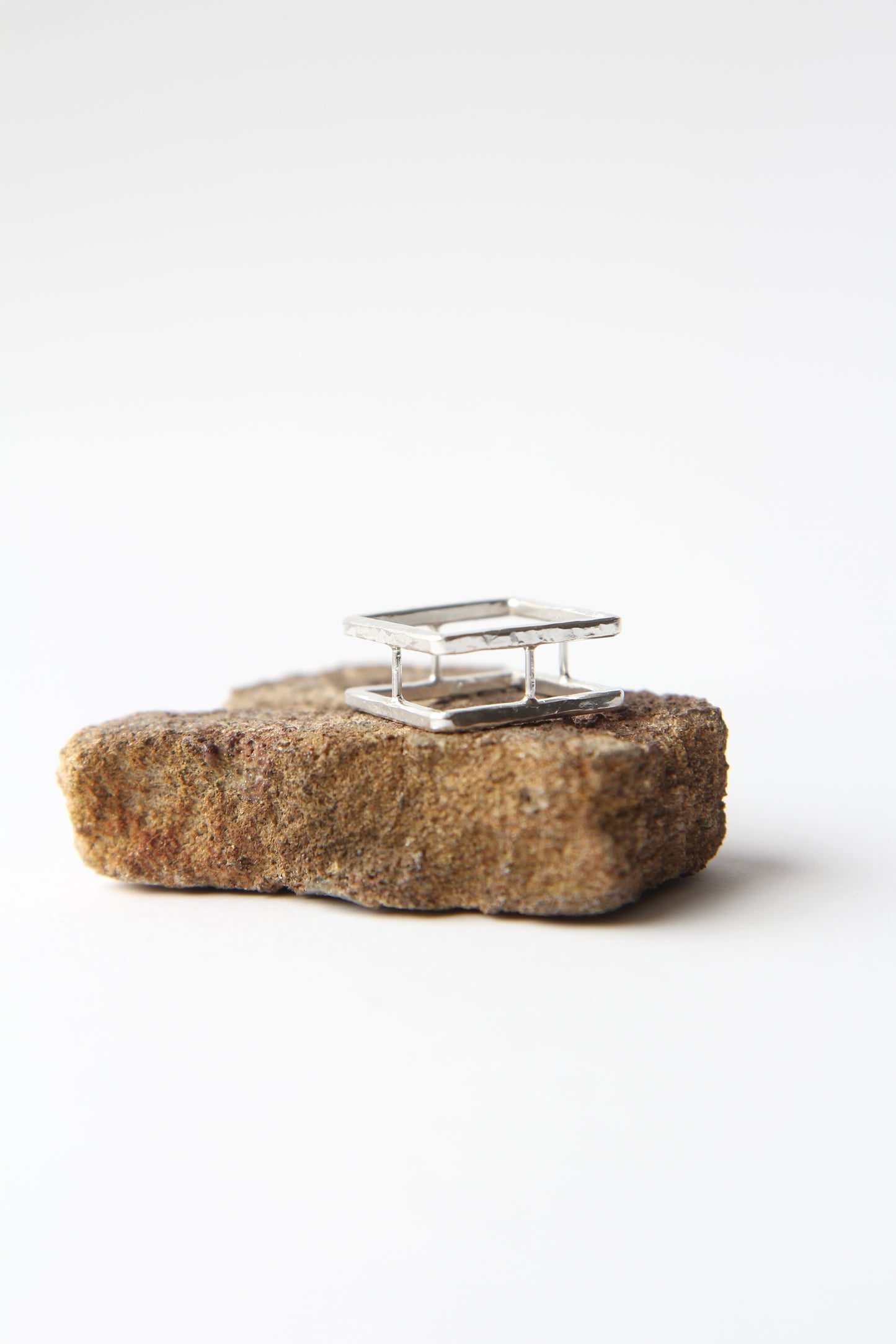 NEW! ✨ Double Square Hammered Silver Ring
