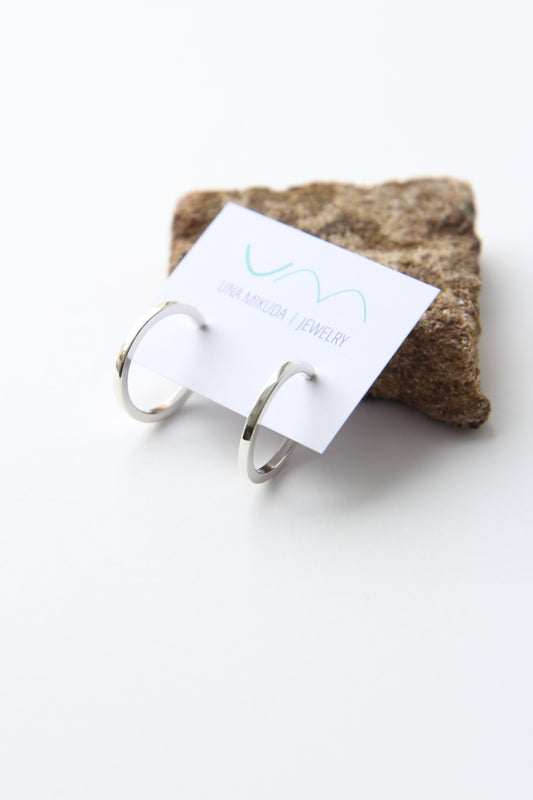 Silver Hoop Earrings - Small