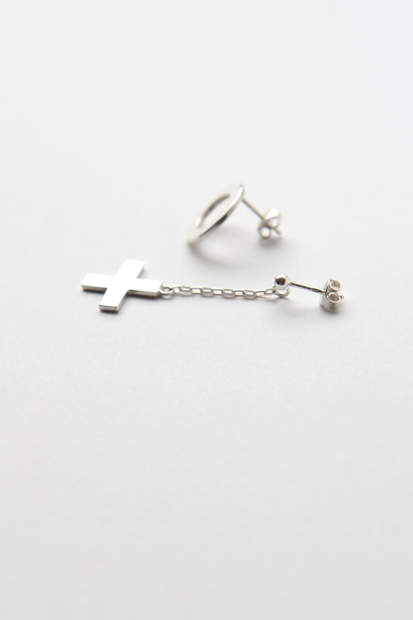 NEW! ✨ Circle & Cross Silver Chain Earrings