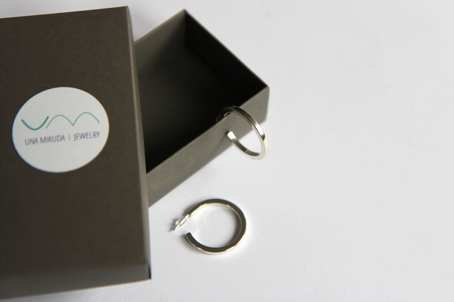 Silver Hoop Earrings - Medium