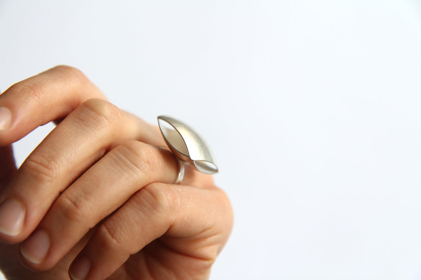 Bold Square Pillow Silver Ring