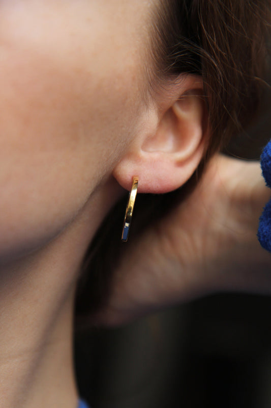 Gold-plated Silver Hoop Earrings - Medium
