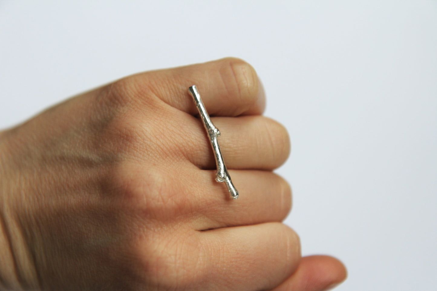 Silver Twig Ring