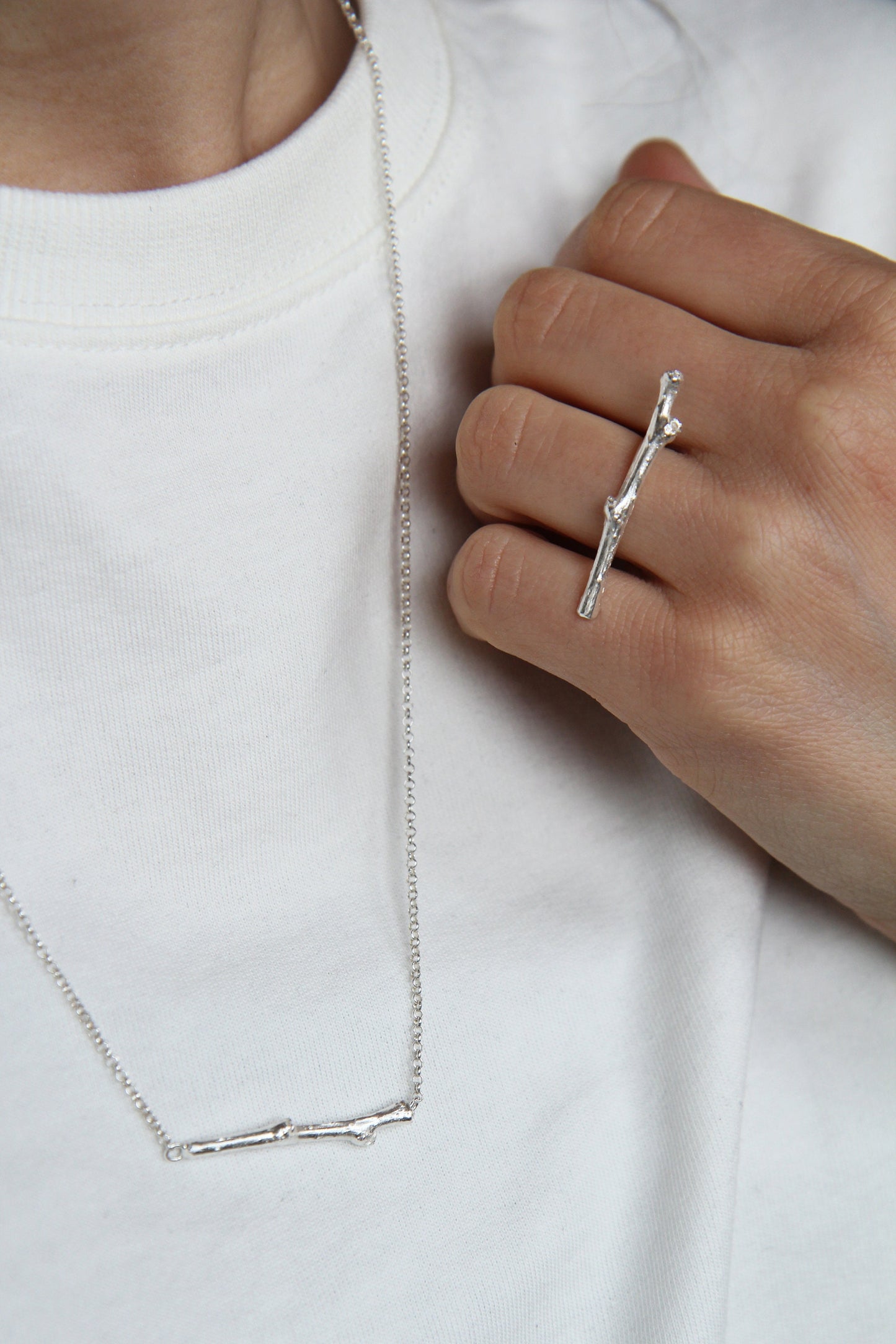 Silver Twig Necklace