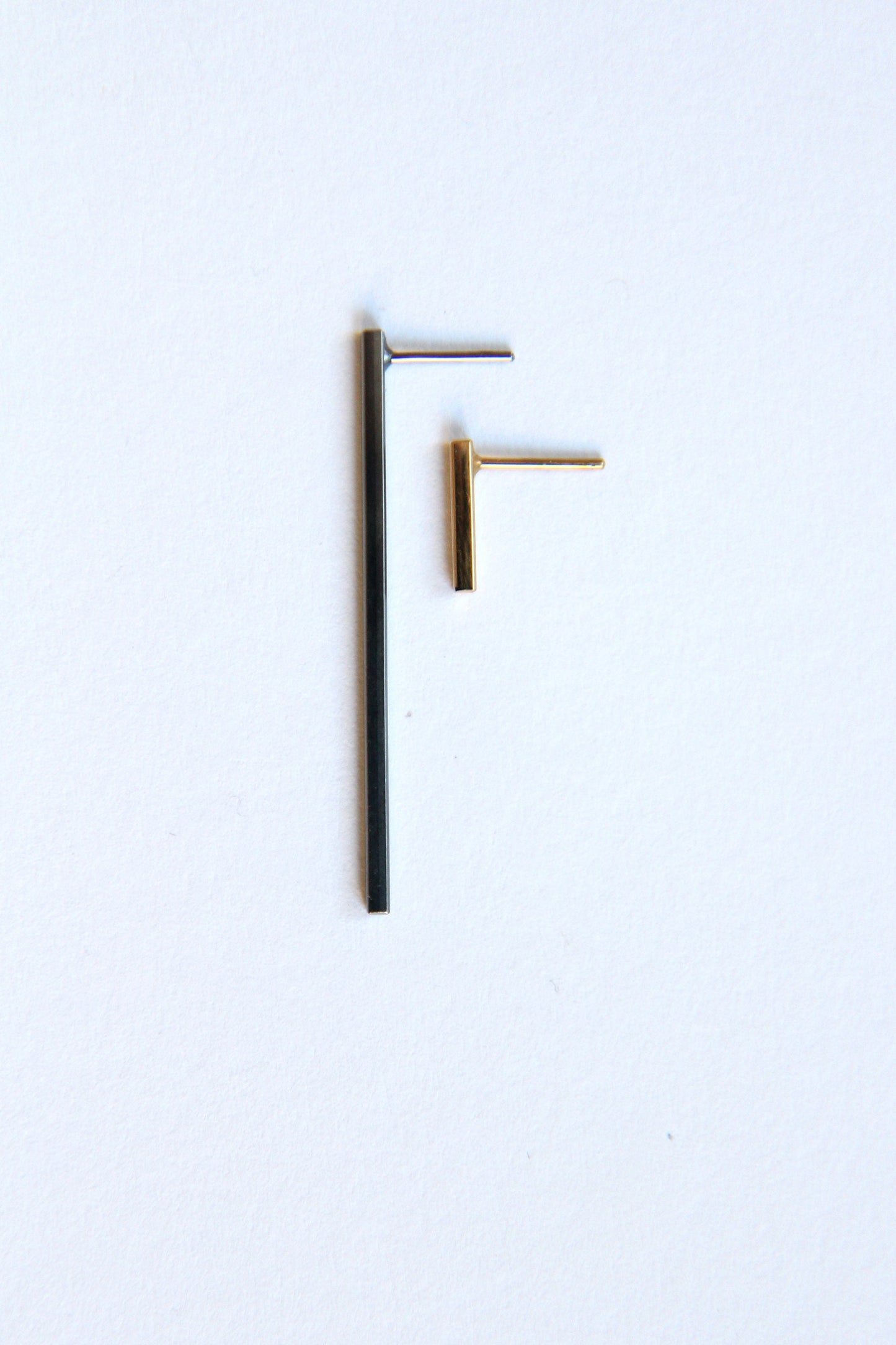Silver Bar Stud Earrings
