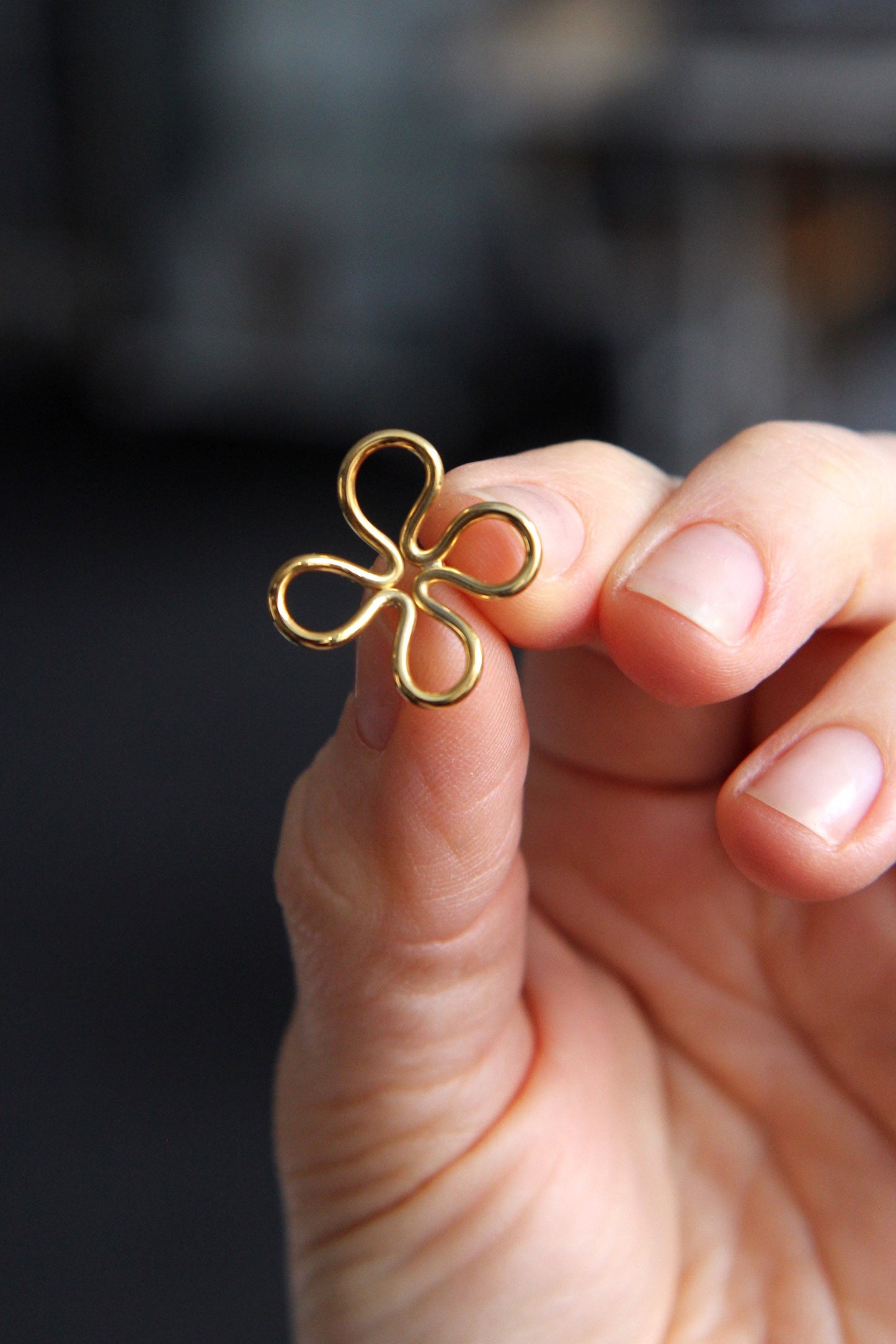 Gold-plated Silver Clover Earrings