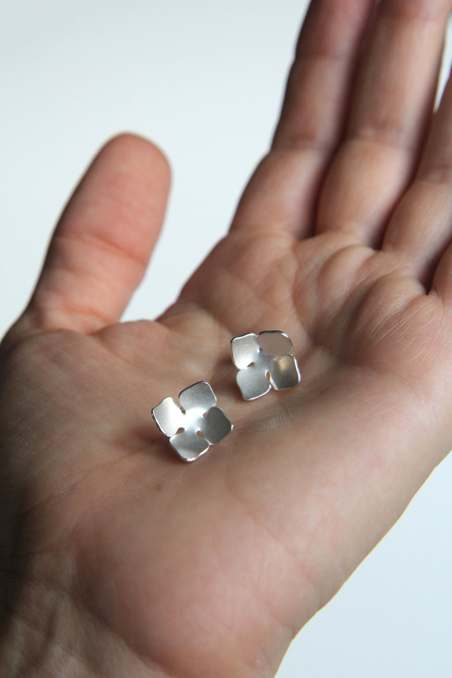 Mini Flower Silver Earrings