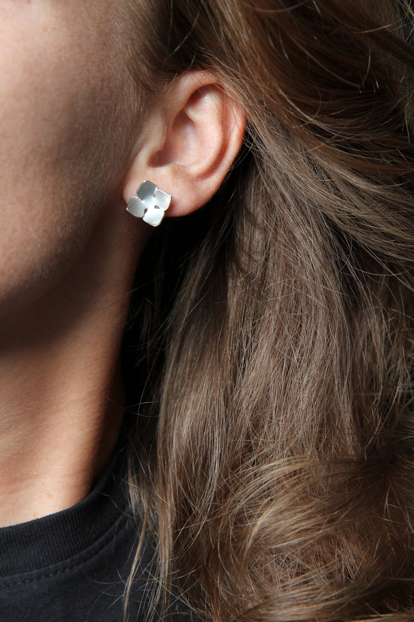 Mini Flower Silver Earrings