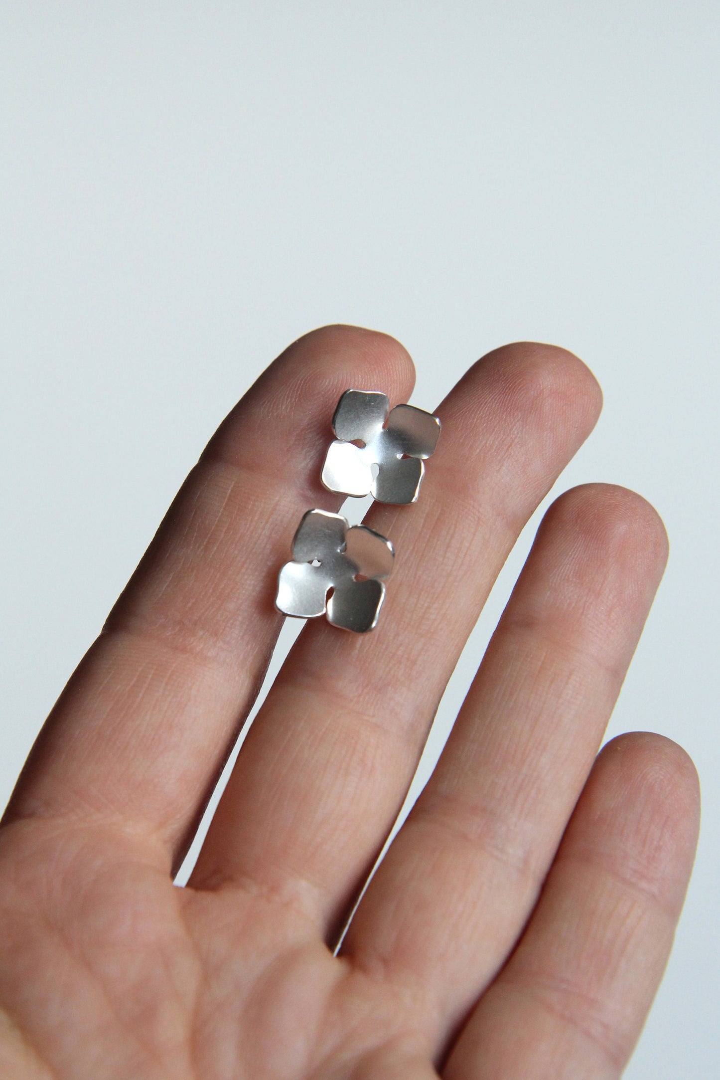 Mini Flower Silver Earrings