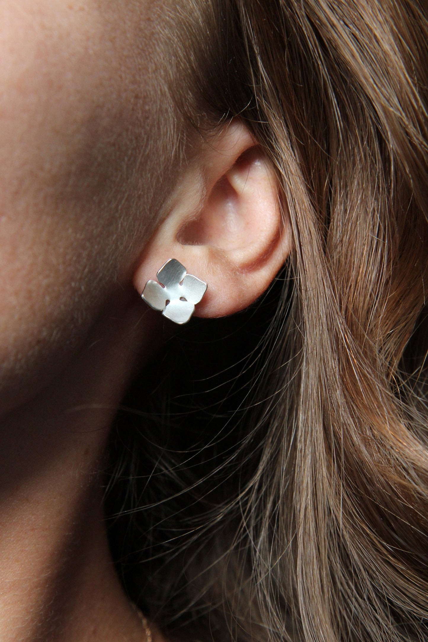 Mini Flower Silver Earrings