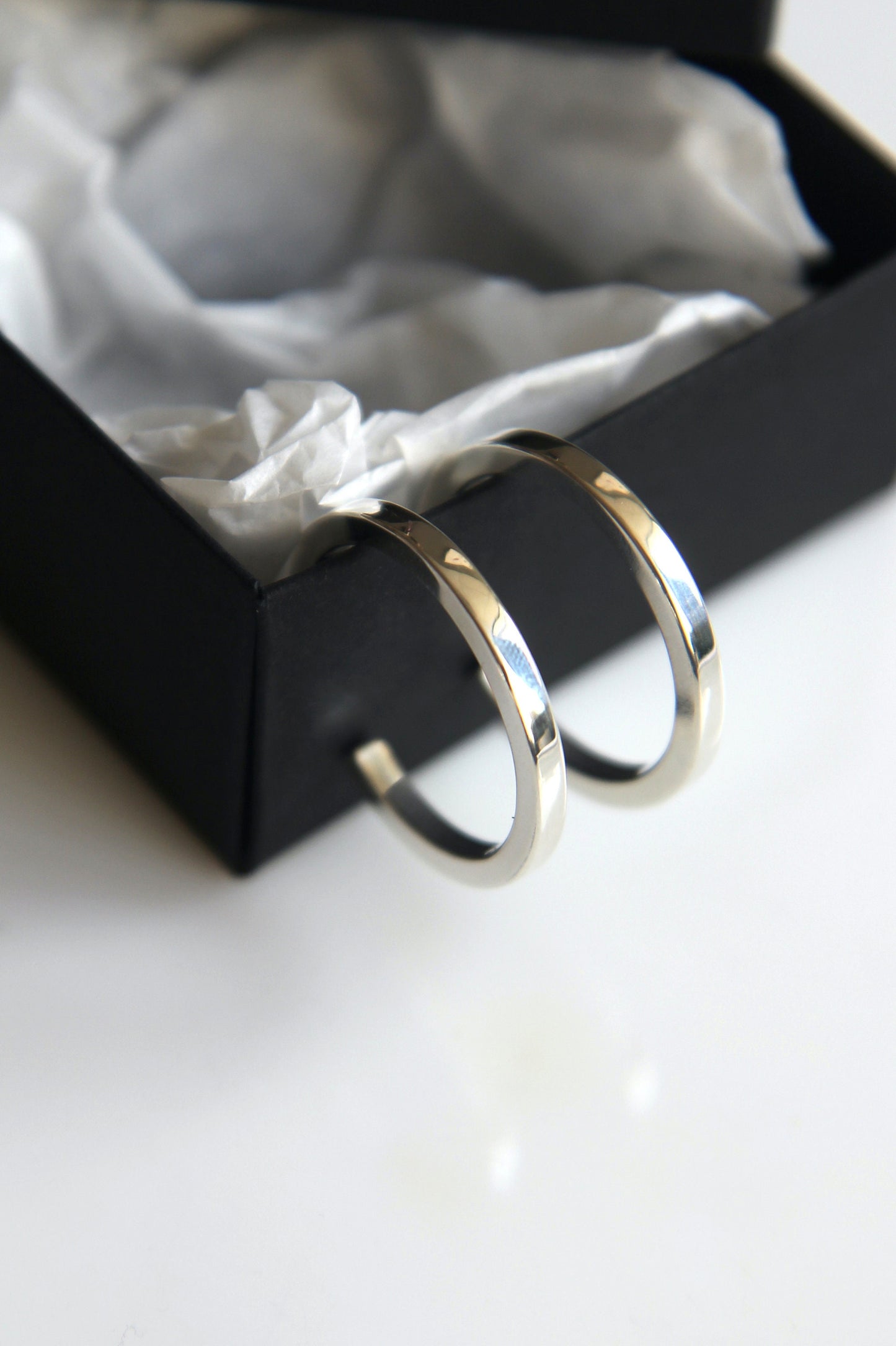 Silver Hoop Earrings - Large