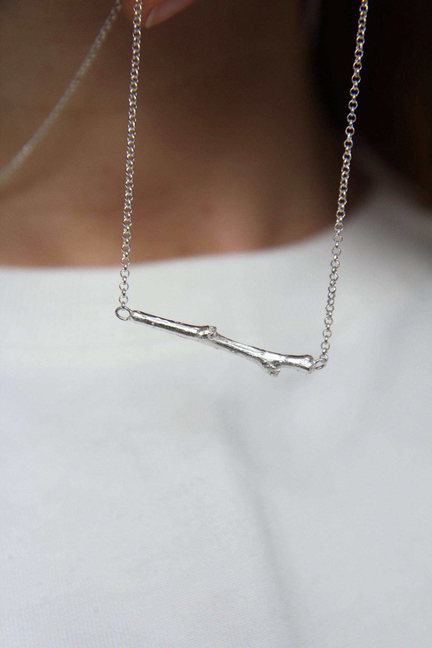 Silver Twig Necklace