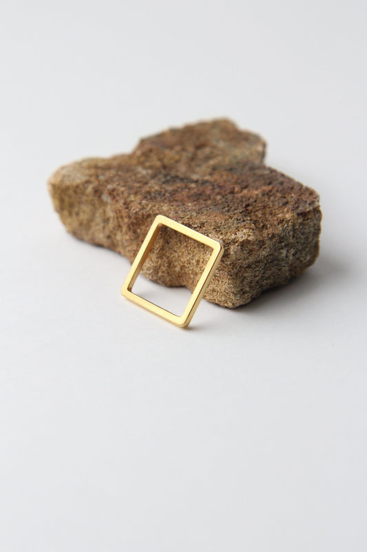 Fine Gold-plated Silver Square Ring