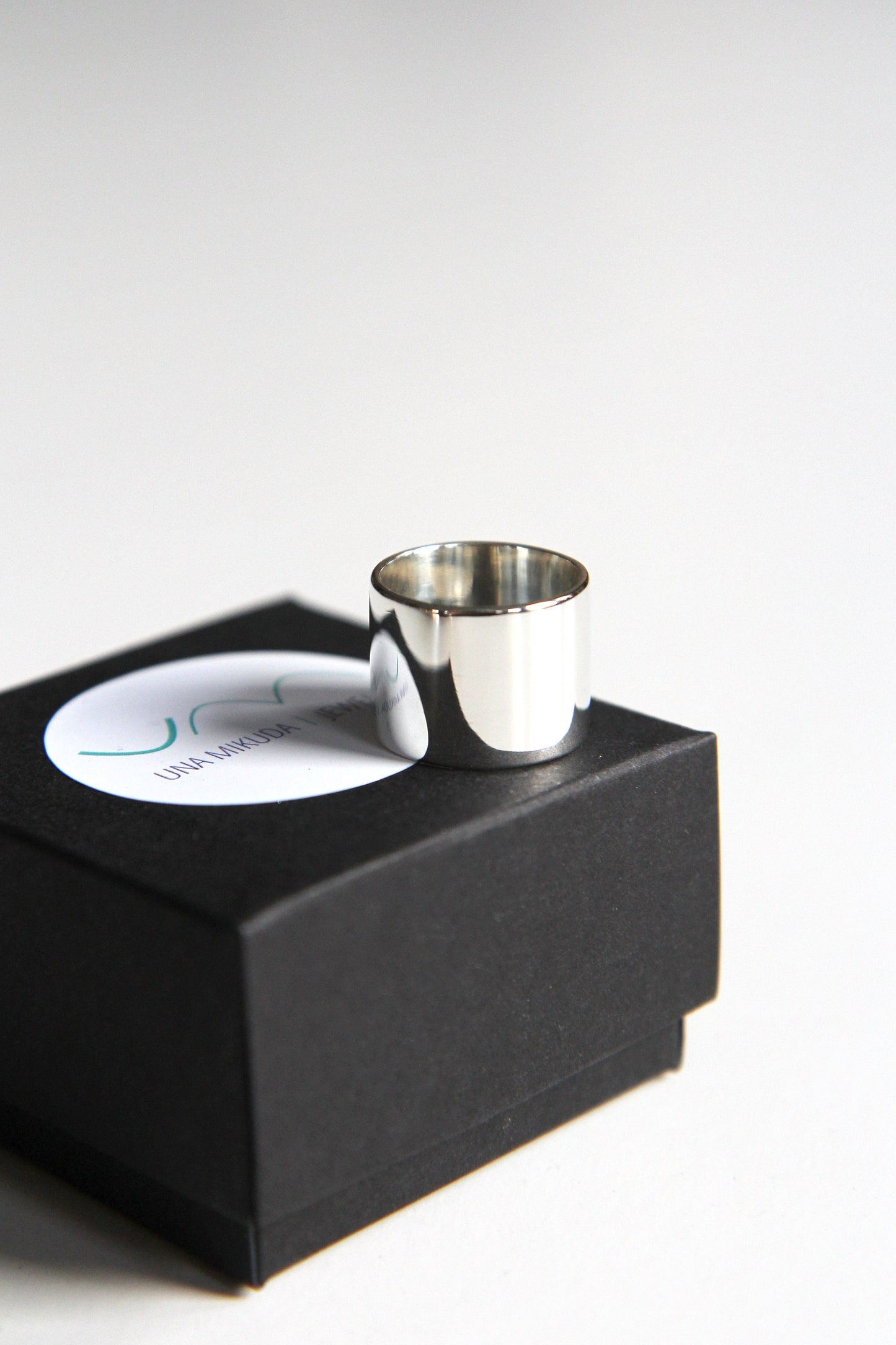 Wide Polished Silver Statement Ring