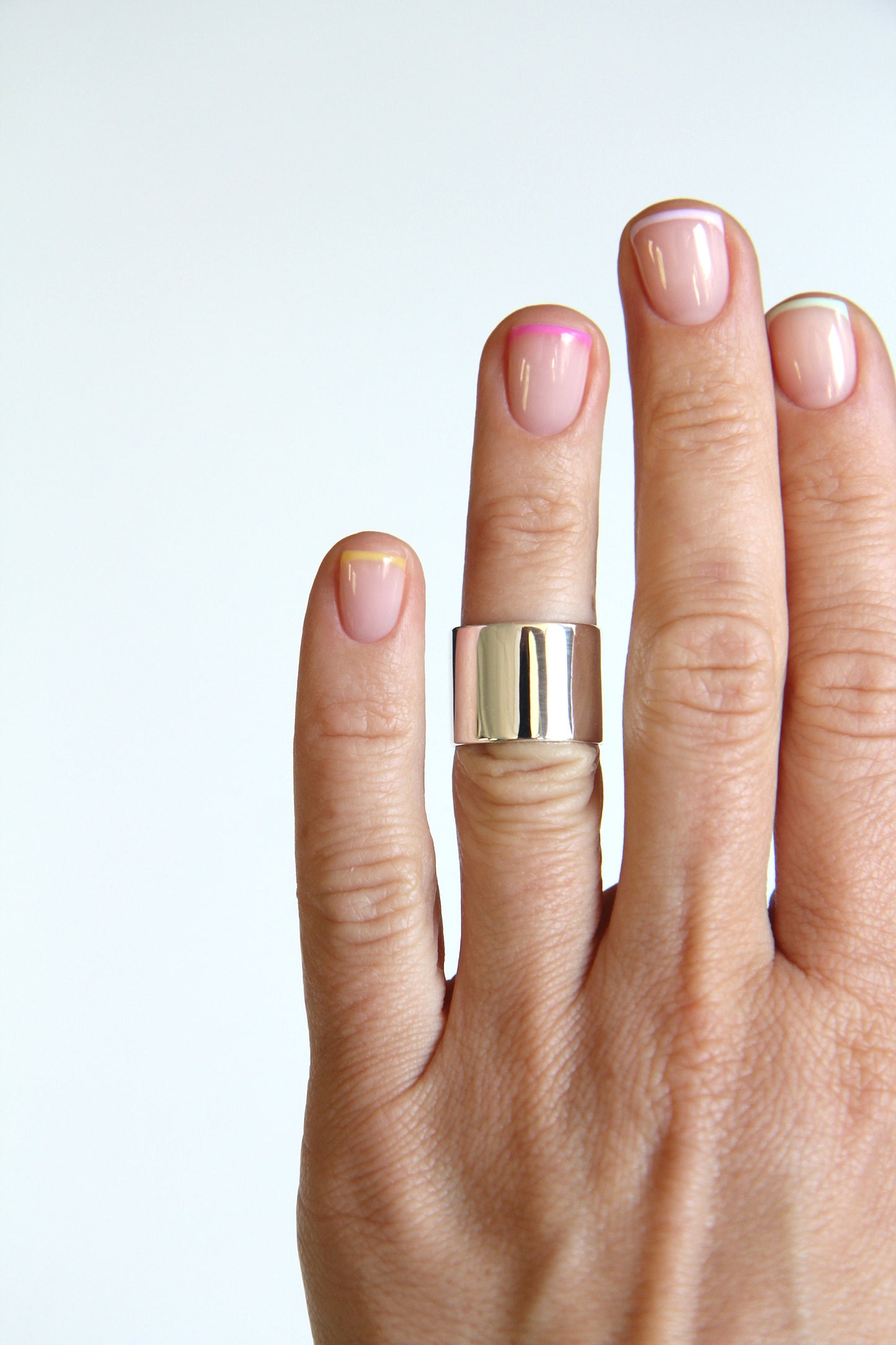 Wide Polished Silver Statement Ring