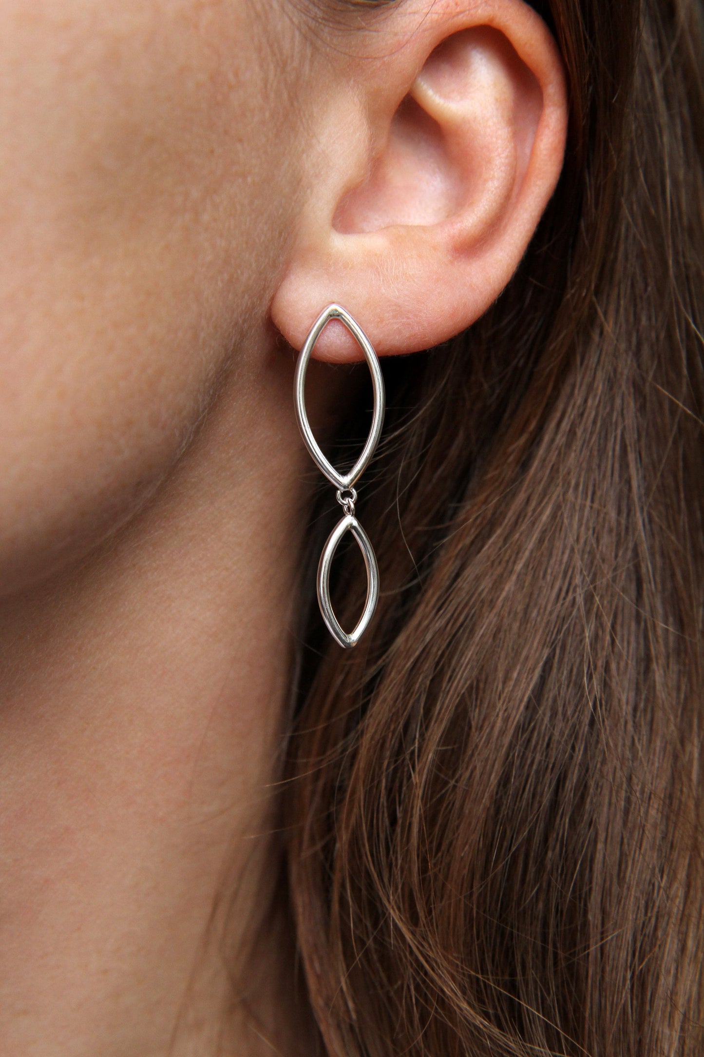 Botanical Silver Dangle Earring